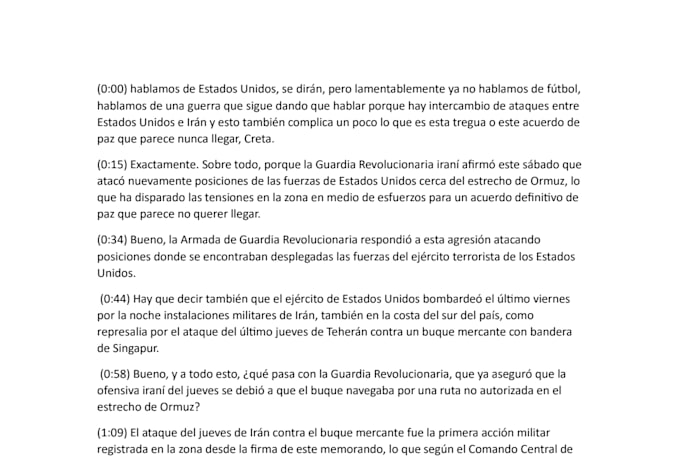 transcribe spanish audio or video with timestamps